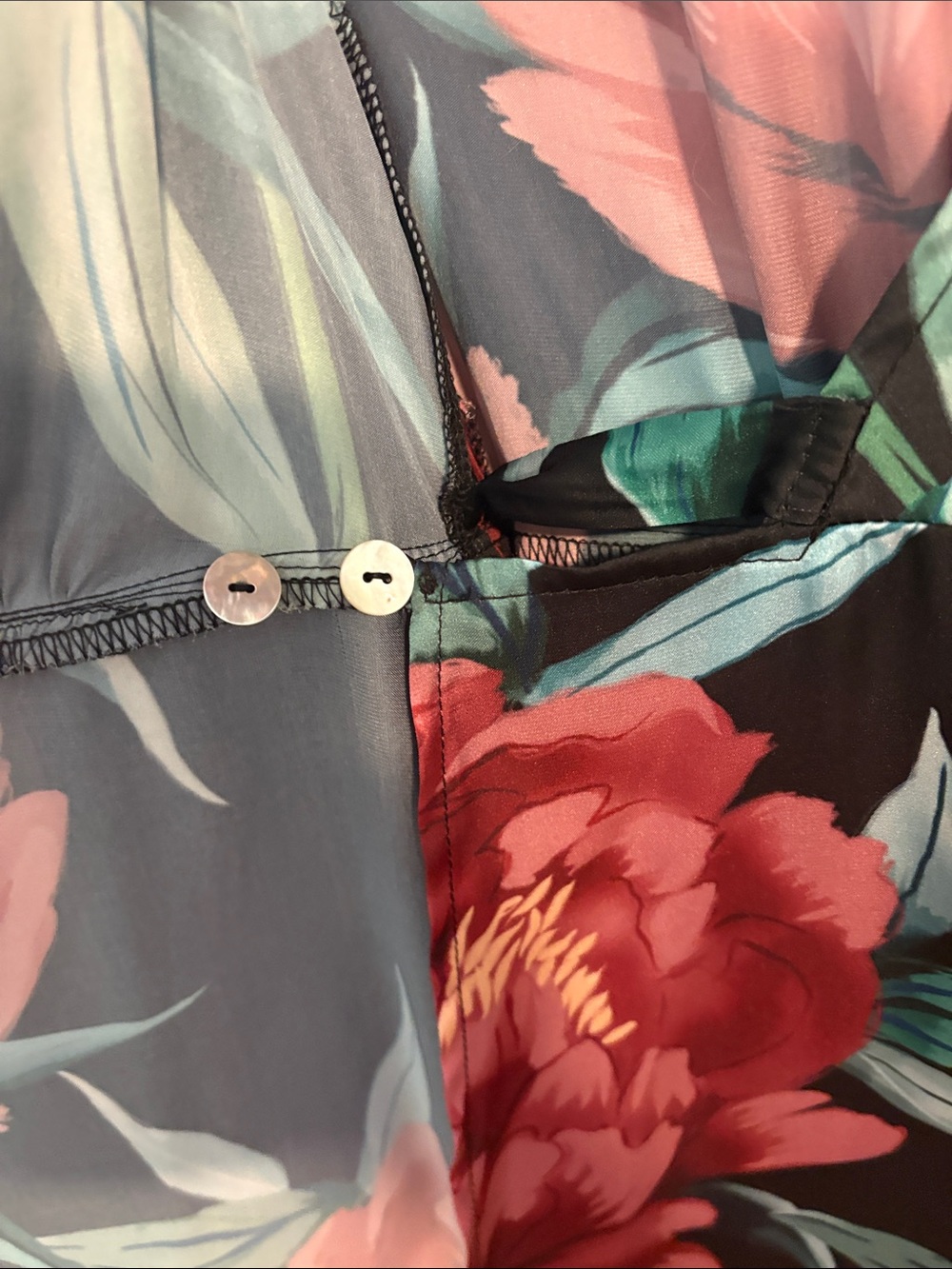 Show Me Your MuMu Black Maxi Wrap Dress with Burgundy Floral - Picture 12 of 14